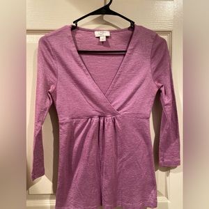 ANN TAYLOR LOFT LONG SLEEVE PURPLE TOO SIZE SMALL